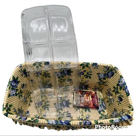 LONGABERGER Vanity Basket Rose Trellis Liner Plastic Protector - Picture 3 of 9